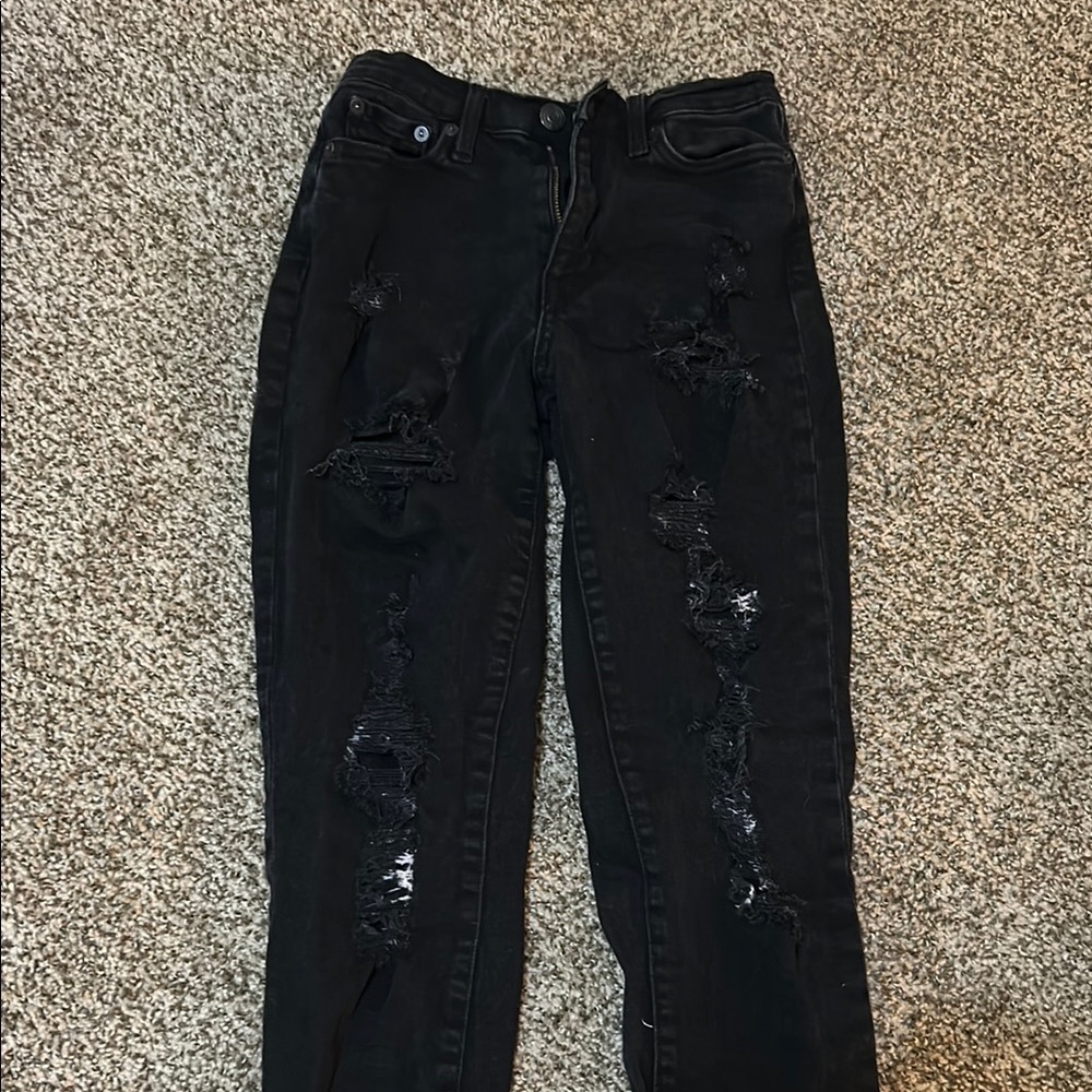 Women's Black Distressed Jeans